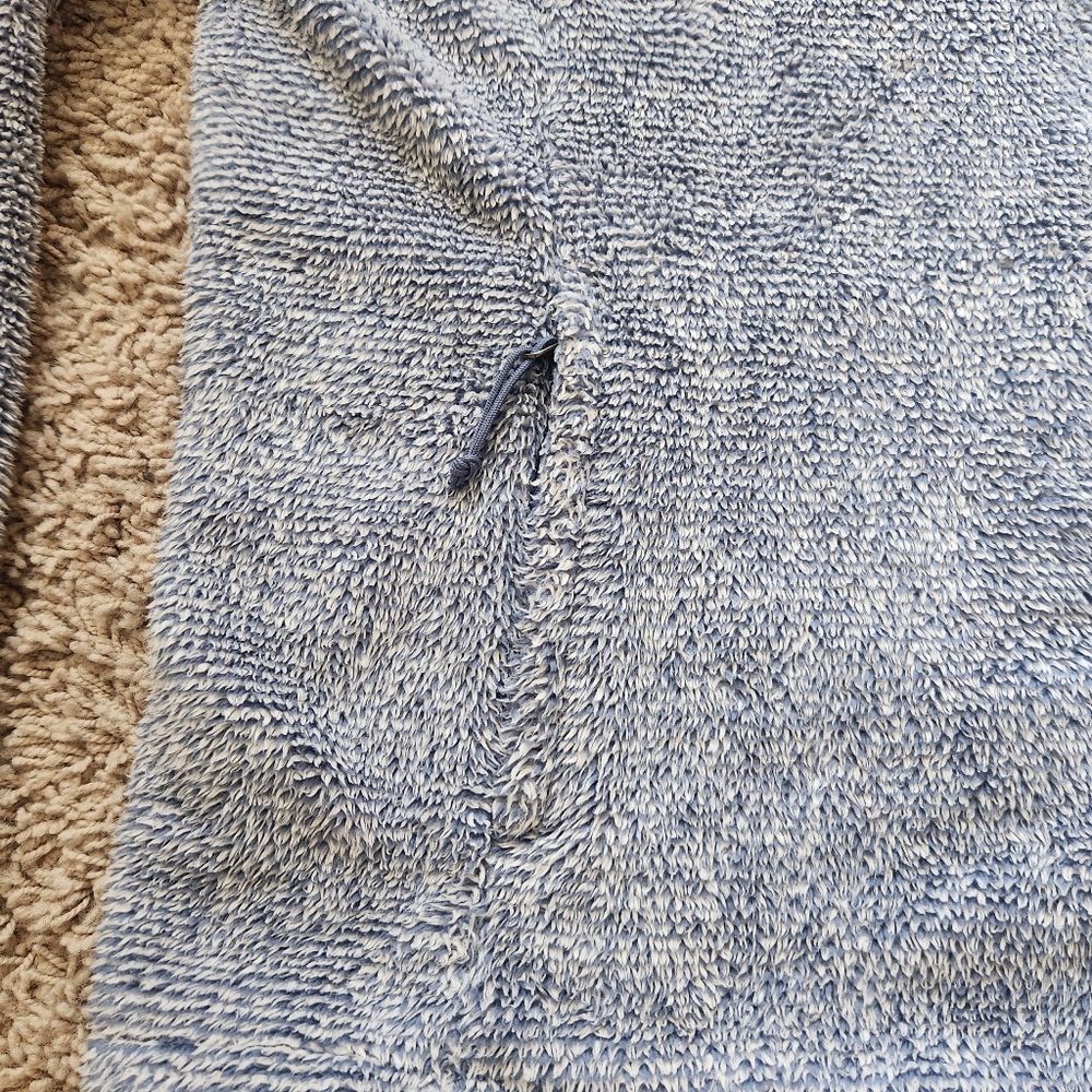 THE NORTH FACE Women’s Deep Pile Fleece Jacket Large Heather Blue Full Zip - Picture 8 of 14
